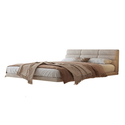 Bardot Suede Fabric Modern Floating Bed Frame