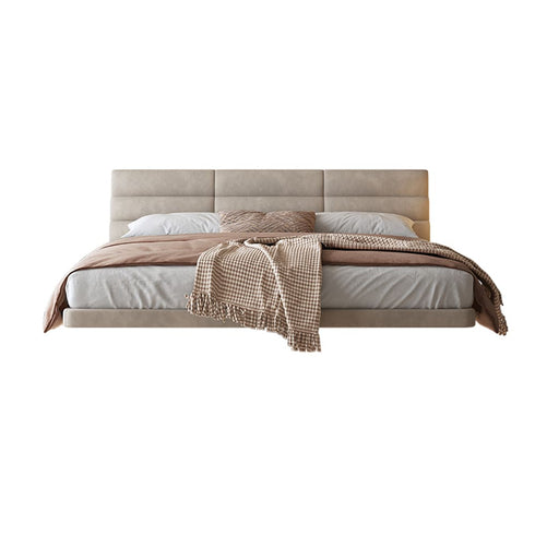 Bardot Suede Fabric Modern Floating Bed Frame