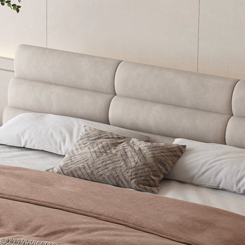 Bardot Suede Fabric Modern Floating Bed Frame