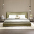 Barnett Wide Upholstered Headboard Suede Fabric Modern Bed Frame