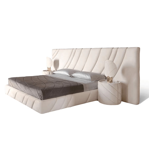 Barossa Velvet Fabric Wide Headboard Luxury Bed Frame