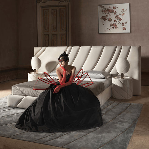 Barossa Velvet Fabric Wide Headboard Luxury Bed Frame