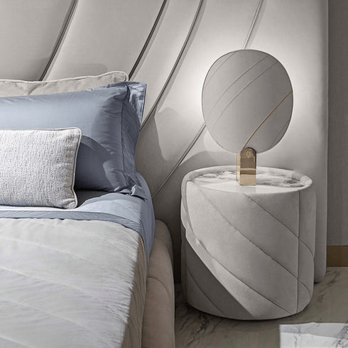 Barossa Velvet Fabric Wide Headboard Luxury Bed Frame