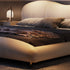 Barra Microfiber Leather Simple Shaped Headboard Bed Frame