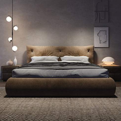 Bartlett Suede Fabric Modern Upholstered Bed Frame