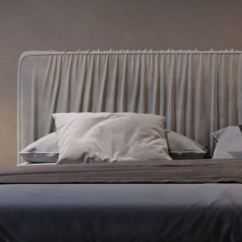 Beagan Microfiber Leather+Suede Fabric Modern Bed Frame