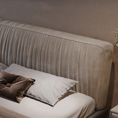 Beagan Microfiber Leather+Suede Fabric Modern Bed Frame