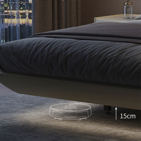 Belle Low Headboard Calf Leather Floating Bed Frame