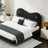 Beltran Velvet Shaped Headboard Modern Bed Frame