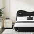 Beltran Velvet Shaped Headboard Modern Bed Frame