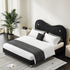 Beltran Velvet Shaped Headboard Modern Bed Frame