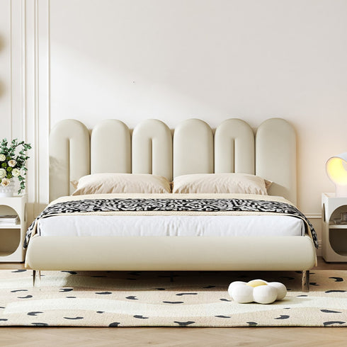 Benitez Velvet Modern Bed Frame with Acrylic Feet