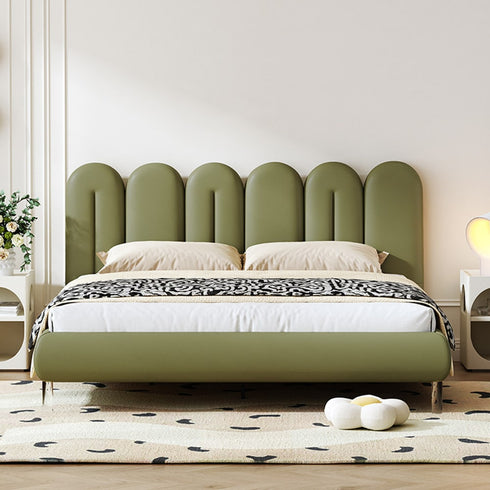 Benitez Velvet Modern Bed Frame with Acrylic Feet