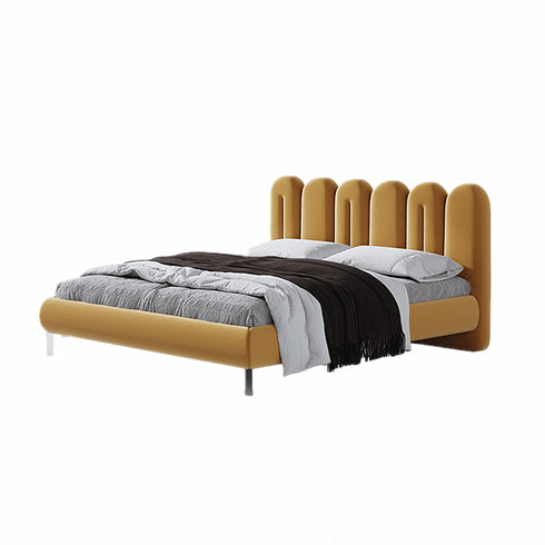 Benitez Velvet Modern Bed Frame with Acrylic Feet
