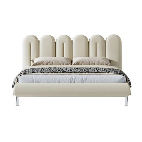 Benitez Velvet Modern Bed Frame with Acrylic Feet