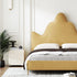 Bentlee Velvet Crown Shaped Headboard Bed Frame
