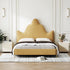 Bentlee Velvet Crown Shaped Headboard Bed Frame