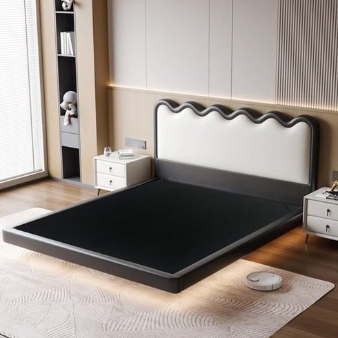 Berne Cotton Linen Fabric Simple Floating Bed Frame