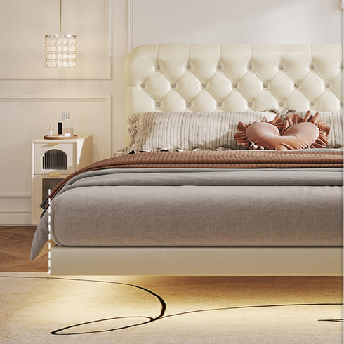 Binx Velvet Buckle Design Modern Floating Bed Frame