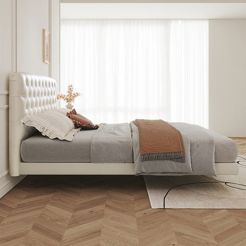 Binx Velvet Buckle Design Modern Floating Bed Frame