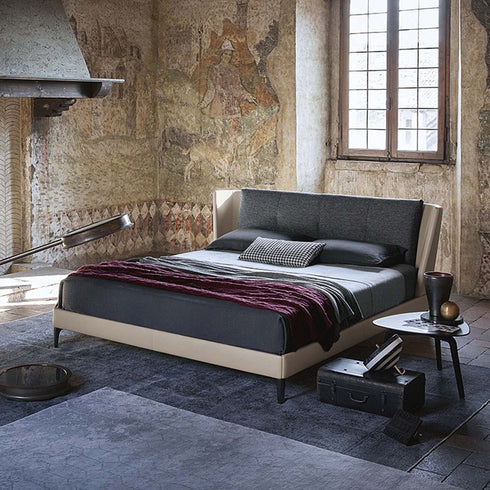 Bixby Modern Microfiber Leather+Linen Fabric Bed Frame