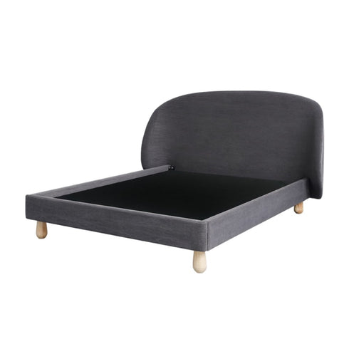 Blaine Corduroy Fabric Modern Wide Headboard Bed Frame