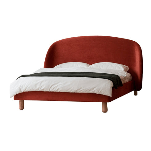 Blaine Corduroy Fabric Modern Wide Headboard Bed Frame