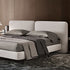 Blaise Cotton Linen Fabric Wide Headboard Minimalist Bed Frame