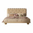 Bliss Velvet Cookie Shaped Modern Upholstered Bed Frame