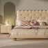 Bliss Velvet Cookie Shaped Modern Upholstered Bed Frame