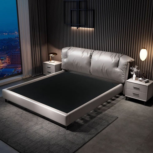 Bodie Microfiber Leather Modern Upholstered Bed Frame