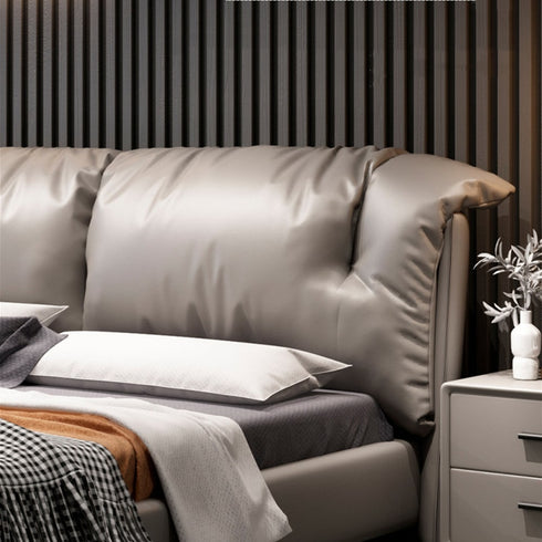 Bodie Microfiber Leather Modern Upholstered Bed Frame