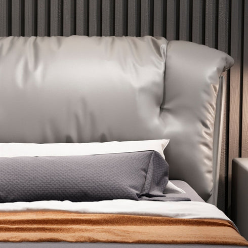 Bodie Microfiber Leather Modern Upholstered Bed Frame