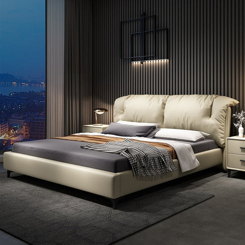 Bodie Microfiber Leather Modern Upholstered Bed Frame