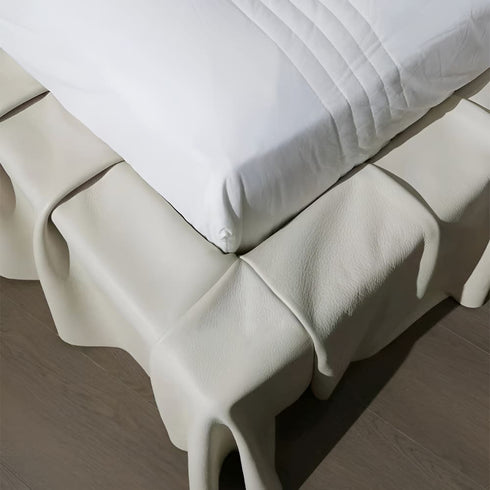 Bohemian Suede Fabric Buckle Headboard Bed Frame