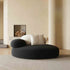 Boinedal Modern Boucle Fabric Round Curved Loveseat Arm Sofa