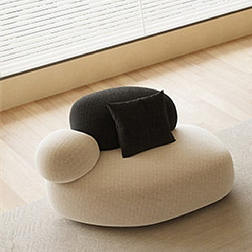 Boinedal Modern Boucle Fabric Round Curved Loveseat Arm Sofa