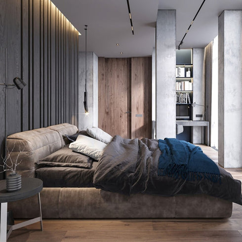 Bowyn Suede Fabric Modern Simple Upholstered Bed Frame