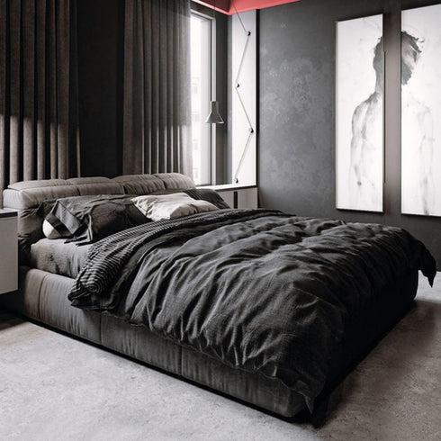 Bowyn Suede Fabric Modern Simple Upholstered Bed Frame