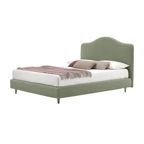 Boyer Velvet Shaped Headboard Simple Bed Frame