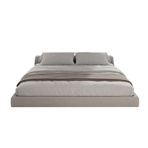 Brede Low Headboard Cotton Linen Fabric Minimalist Bed Frame