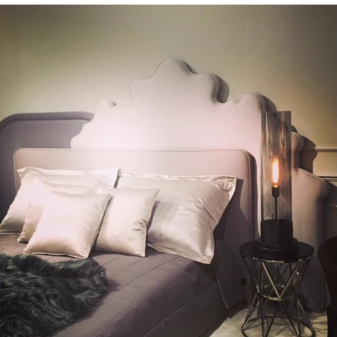 Brett Suede Fabric Special Design Headboard Modern Luxury Bed Frame