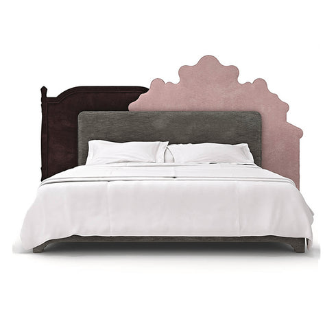 Brett Suede Fabric Special Design Headboard Modern Luxury Bed Frame