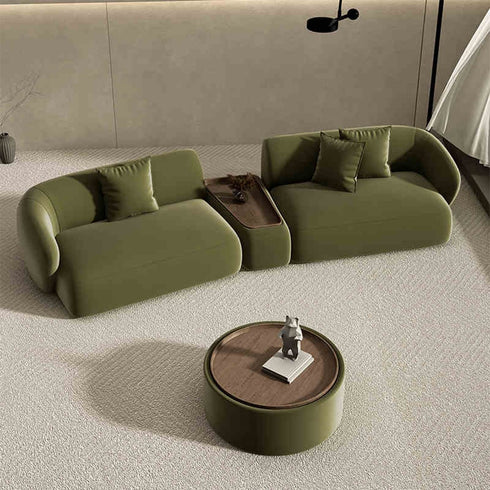 Brilane Velvet Modern 3 Modules Sectional Arm Sofa 4-Seater Reception Sofa