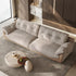 Brin Cream Suede Fabric 3 Seater Modern Arm Sofa Upholstered 2-Piece Couch