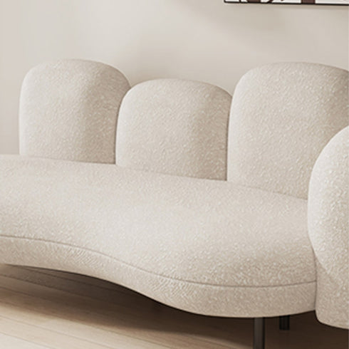 Brody Boucle Fabric Modern Curved Backrest 3-Seater Sofa