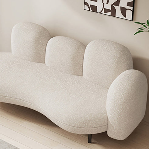 Brody Boucle Fabric Modern Curved Backrest 3-Seater Sofa