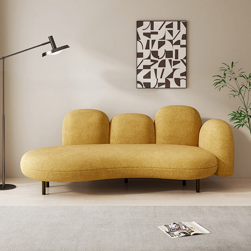 Brody Boucle Fabric Modern Curved Backrest 3-Seater Sofa