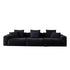 Bronco Blue Chenille Flannel Luxury 4 Seater Sofa Modern 3-Piece Arm Couch