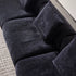Bronco Blue Chenille Flannel Luxury 4 Seater Sofa Modern 3-Piece Arm Couch